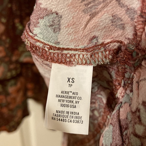 Aerie XS Smocked Tie at Neck Bohemian Style Dress - Picture 7 of 9